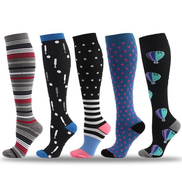 

autumn winter compression stockings nylon air balloon baseball 2021 new sport reduce varicose veins muscle fatigue 15-20mmhg, Black;white