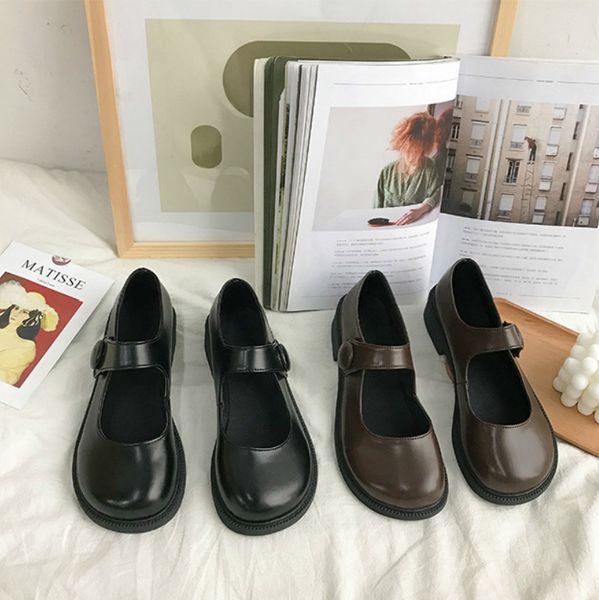 

uniform small leather shoes for women 2020 spring new japanese style lolita shoes college style thick soled shoes c1120, Black