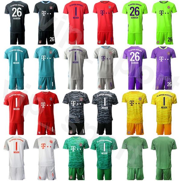 

goalkeeper gk bayern munich soccer goalie 26 sven ulreich jersey set 1 manuel neuer oliver kahn sepp maier pfaff football shirt kits, Black