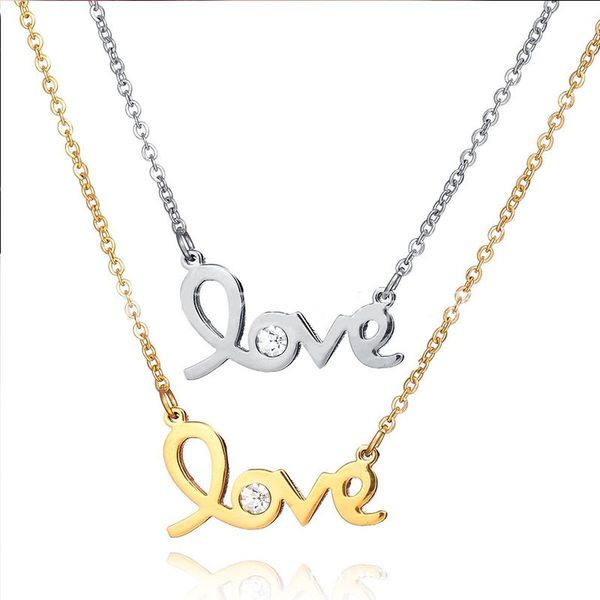 

chain necklace punk steel neck chains for women jewelry on the neck cute necklace gold letters pendent gold accesories, Silver