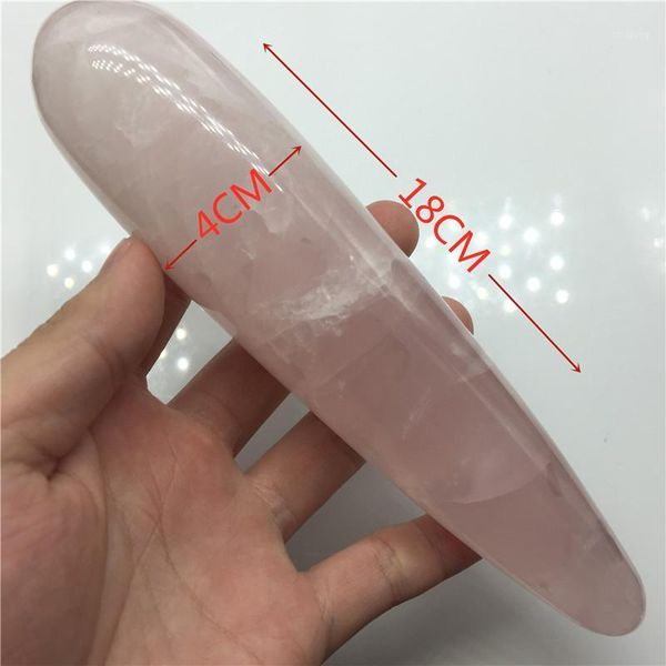 

18cm quartz crystal stone wand large long natural pink rose quartz crystal massage wand yoni for health healing crystals1