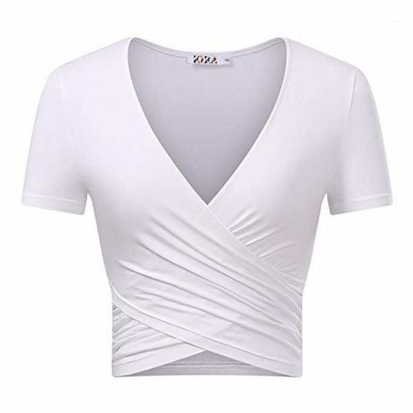 

summer 2019 new cross short sleeve t-shirt for european and american ladies mesh, White