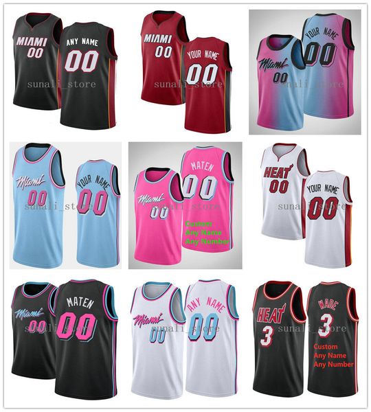 

2021 printed maurice 5 harkless precious 15 achiuwa avery 11 bradley jimmy 22 butler goran 7 dragic bam 13 adebayo tyler 14 herro jerseys, Black;red