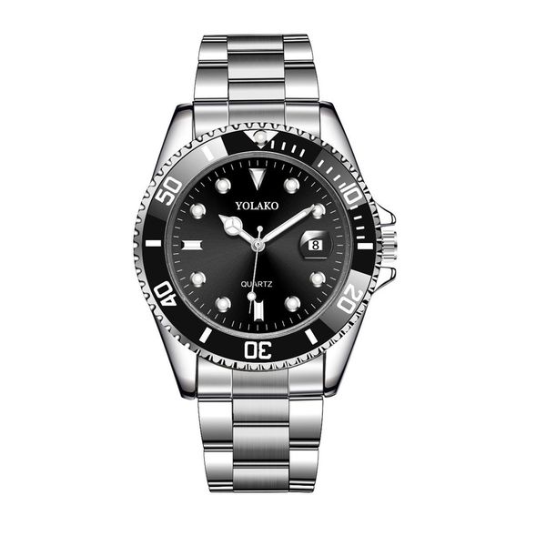 

luxury fashion mens steel band watch stainless steel wristband dropshipping quartz watch fashion design, Slivery;brown