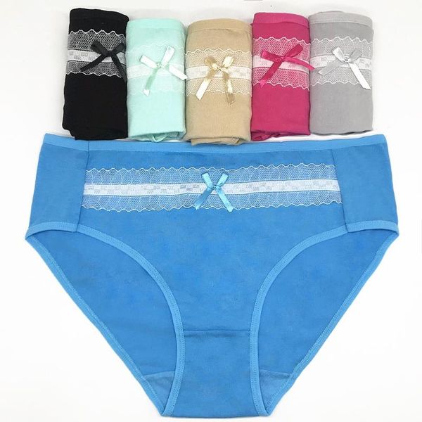 

1-6 pcs/lot wholesale women's clothing high-rise solid color women plus size 2xl 3xl 4xl cotton briefs panties 89225, Black;pink
