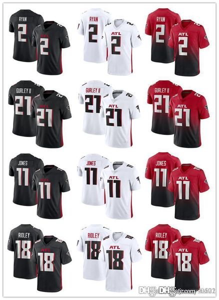 

men atlanta women falcons 11 julio jones 21 todd gurley 2 matt ryan ii calvin 18 ridley football jerseys, Black;red