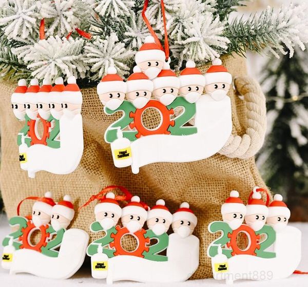 

wooden decoration diy name blessing christmas tree personalized family of 2-7 ornament social distanc owd2068