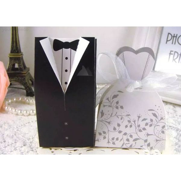 

candy box bride groom wedding bridal favor gift boxes gown tuxedo 100 pcs = 50 pair new