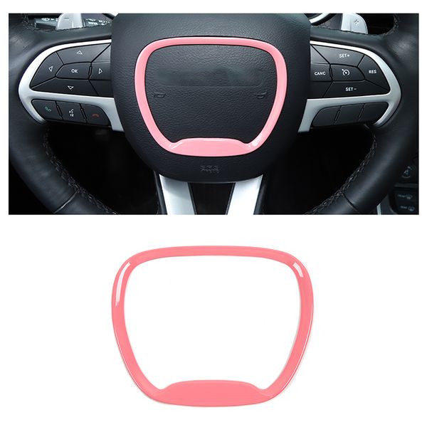 Розовое кольцо рулевого колеса кольцо наклейки наклейки наклейки наклейки для Dodge Challenger / зарядное устройство 2015 UP Auto Внутри аксессуары