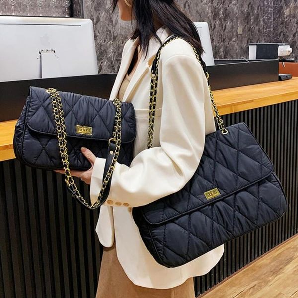 

lattice large tote armpit bag 2021 fashion new high-quality nylon women's designer handbag high capacity shoulder messenger bag