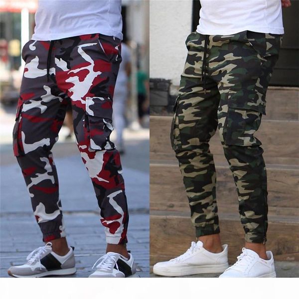 

sweatpants summer contrast color cargo mens pencil pants casual jogger fitness male pants camouflage designer mens, Black