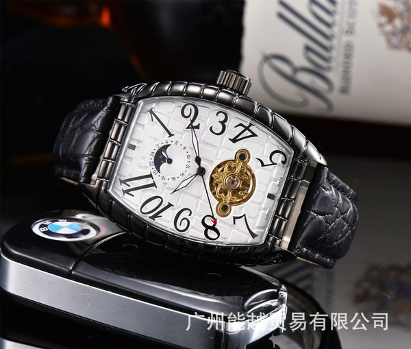 

luxury men mechanical wristwatch stainless steel watch brand sapphire glass men watches, Slivery;brown