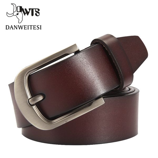 

dwts] fashion cow genuine leather men fashion classice vintage style male belts for men pin buckle size 125cm 201111, Black;brown