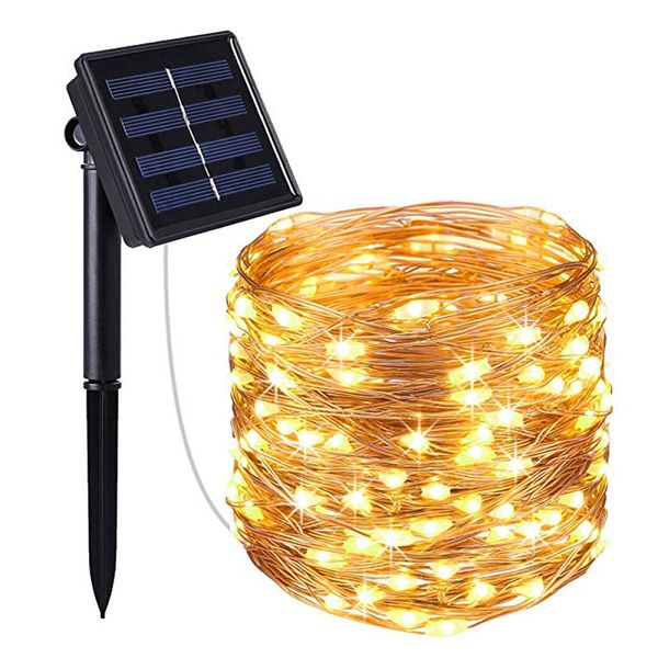 

водонепроницаемый ip65 открытый 100 led 10m 33ft солнечные светодиодные феи света струнные освещения сторона рождество главная садовое украш
