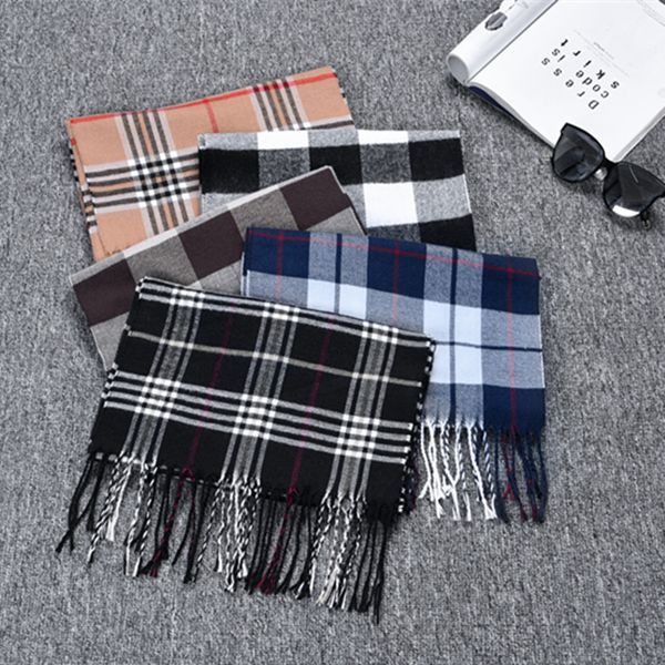 

new autumn winter cashmere plaid scarf with tassel and warm shawl, Blue;gray