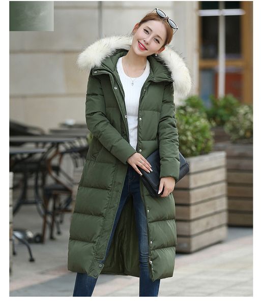 

2021 new raccoon women leather jackets with hood women's jacket of winter padded long parka chaqueta mujer wxf521 rdbc, Black