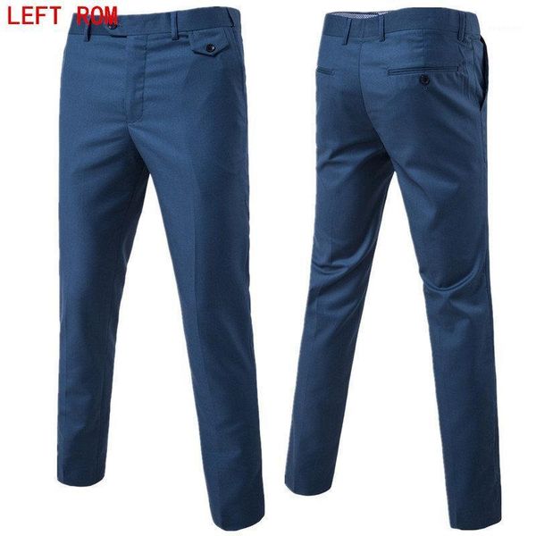 

2021 slim fit summer business men formal suit pants wedding bridegroom trousers s-6xl 9 color trousers1, White;black
