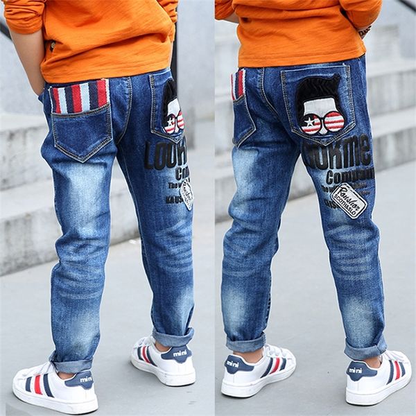 

spring boys jeans for kids pants fashion children clothing formal hole denim pants kids trousers boys blue pants y200409
