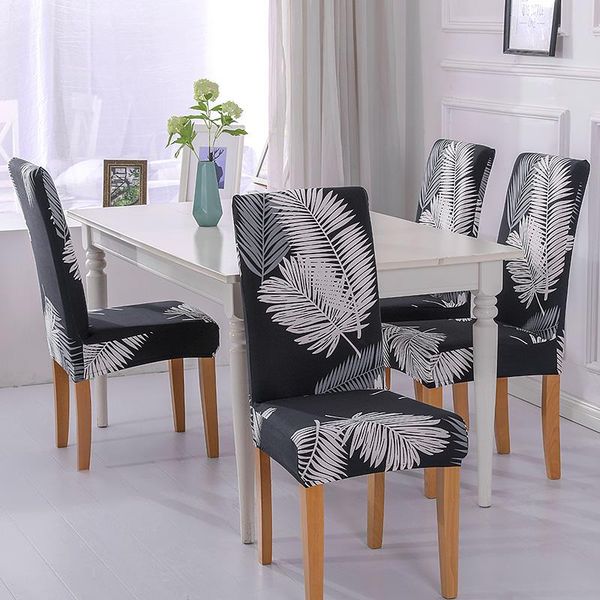 

chair covers spandex stretch cover printed removable washable dining seat for el home banquet restaurant
