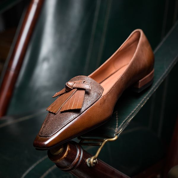 

pumps 2021 female 22-24.5cm long women's vintage rubber afflicted unique shoes dgus, Black