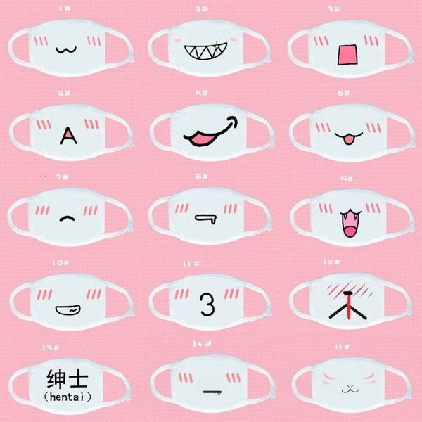 

cute kids masks bear party anime fun fancy dress lower half face mouth muffle reusable dust warm windproof cotton mask