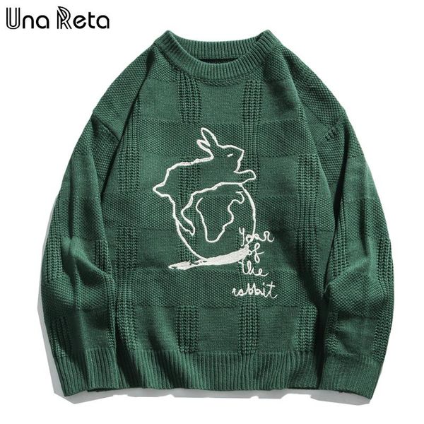 

una reta harajuku men's sweater new winter hip hop o neck pullover men sweater pull homme loose solid plaid men, White;black