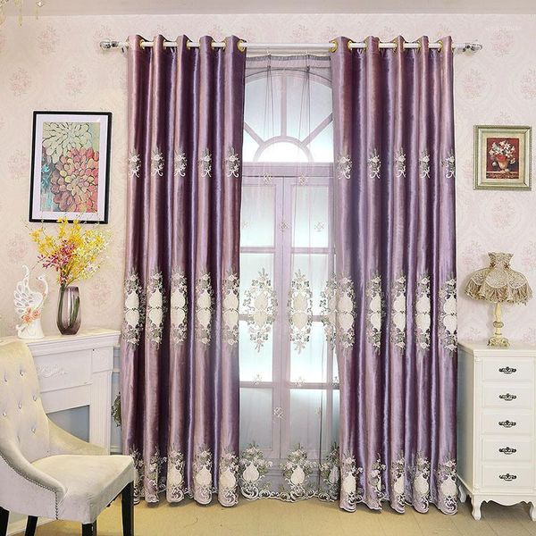 

new european pastoral water wave vertical blinds shading embroidery curtains for living dining room bedroom.1