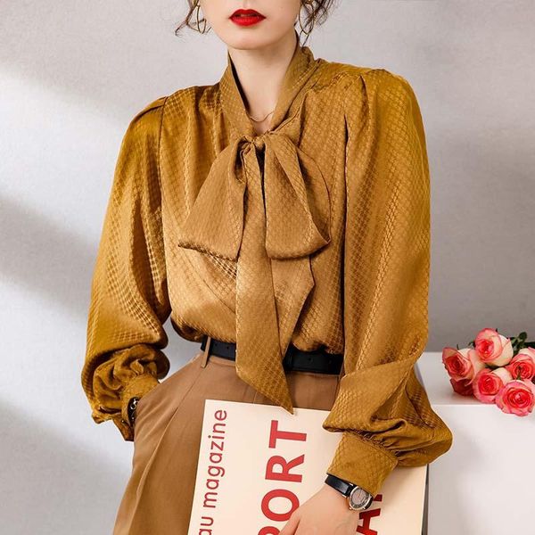

new women fashion silk blouse shirt, White