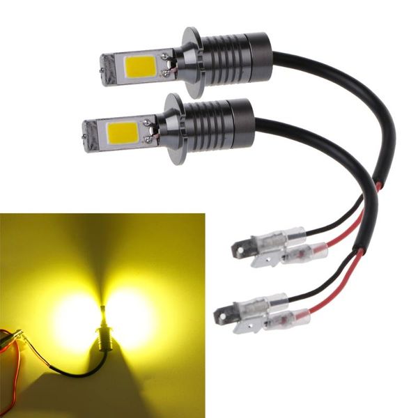 

hngchoige 2x h3 80w strobe flash led bulbs car fog driving light lamp yellow amber 3000k -m20