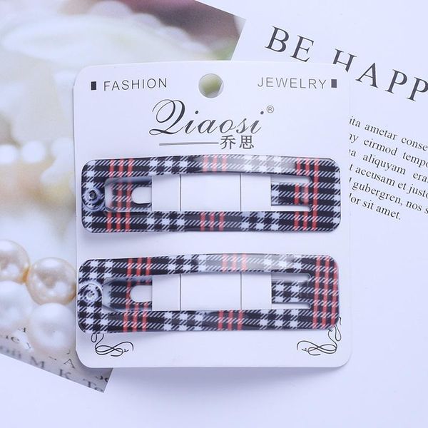 

2pcs hair clips leopard print fashion hair accessories for girls women multicolor barrette plaid snap clips hair pins girls 7cm wmtdra, Slivery;white
