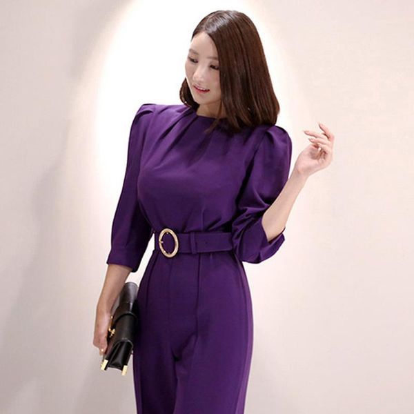 

fashion women new arrival casual comfortable purple jumpsuit vintage work style temperament elegant cute romper1, Black;white