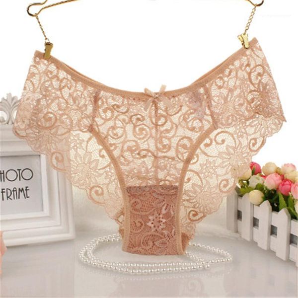 

lace panties fashion trend hollow out breathable solid colors underwear female new middle waist comfortable briefs womens seamless, Black;pink