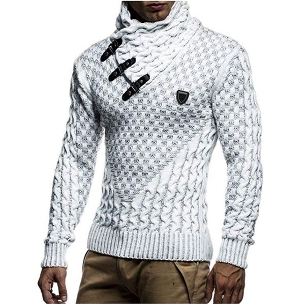 

zogaa men's pullovers sweaters warm hedging turtleneck sweater mens casual knitwear slim fit winter sweater male brand clothing 201118, White;black