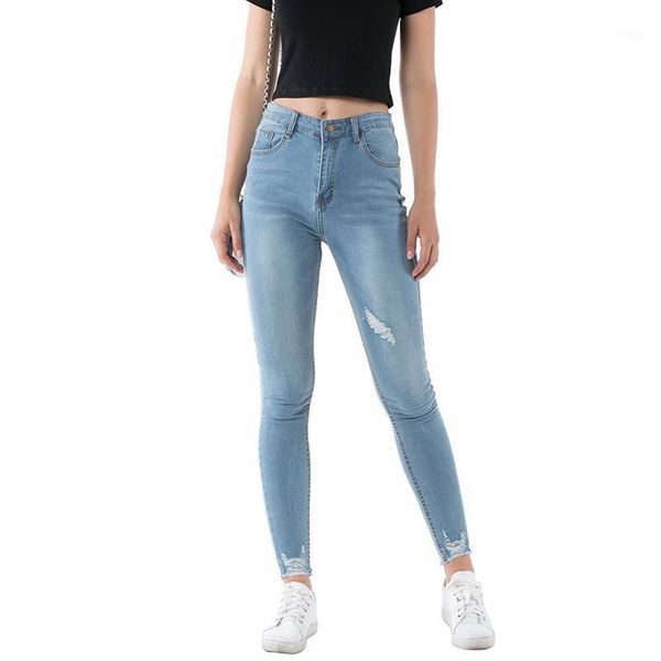 

wholesale push up ripped jeans for women blue stretch aesthetic skinny jeans woman1
