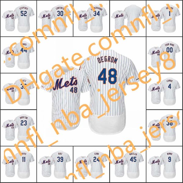 

new york mets men #48 jacob degrom 9 brandon nimmo 4 jed lowrie women youth authentic flex base white custom jersey, Blue;black