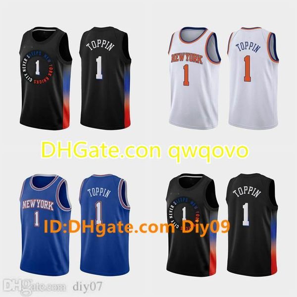 

1 obiin new york knicks 2020-21 city basketball icon jerseys black blue white, Black;red