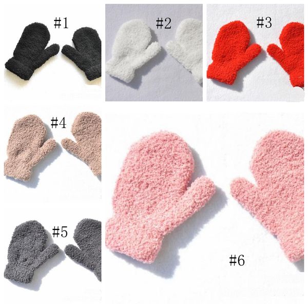 

factory87wcgirls plush children warm mittens solid baby thicken boy glove furry soft gloves christmas kids gift 6 colors