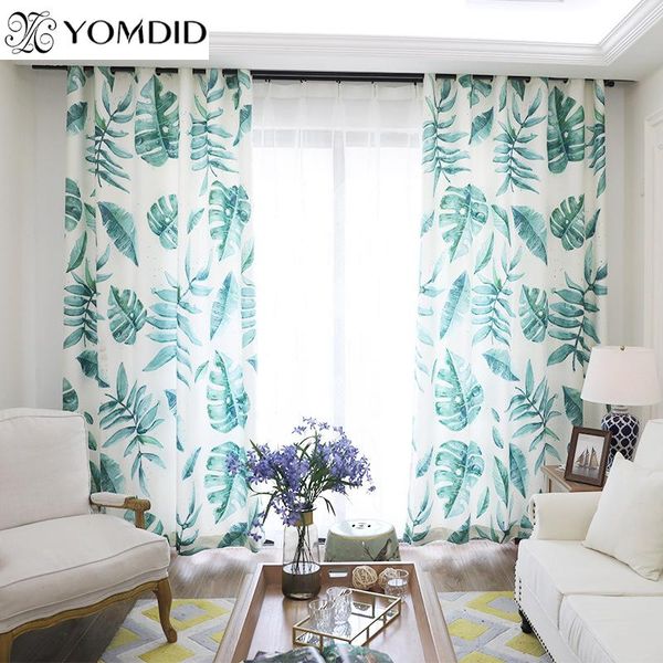 

curtain & drapes green plants curtains banana leaves c plant tulle for living room balcony floating windows digital printing