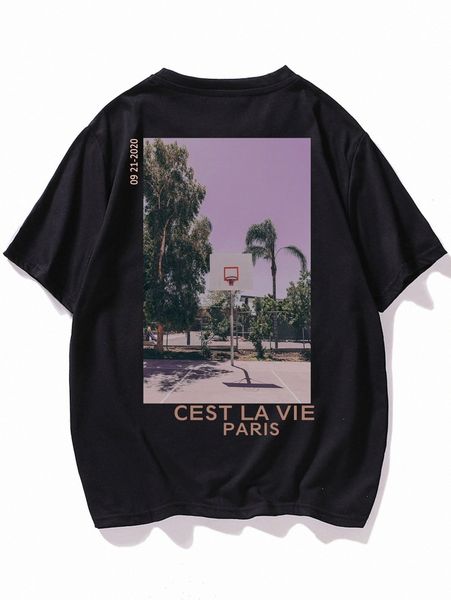 

men slogan and graphic print tee k1fc#, White;black