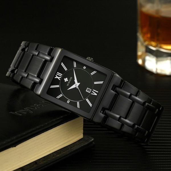 

wristwatches men luxury watch waterproof square quartz 8858 black, Slivery;brown