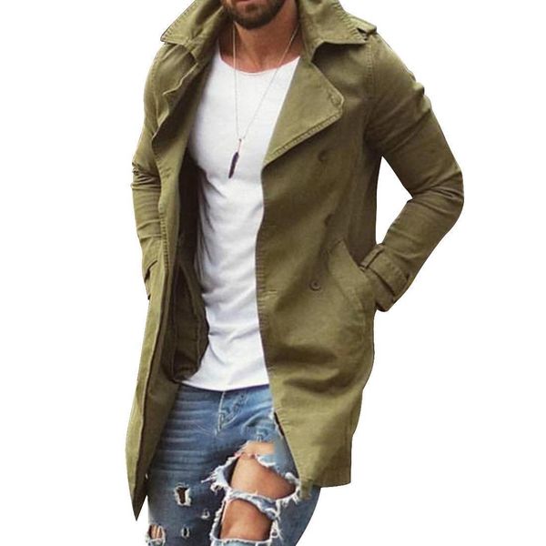 

men windproof overcoat trench coat jacket slim fit plus size black outwear business long jackets men windbreaker 2020 new autumn, Tan;black