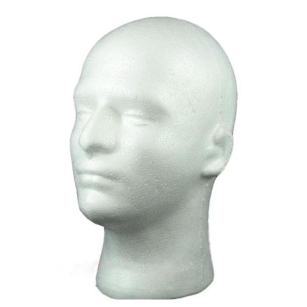 

20x male styrofoam mannequin head display model manikin head sqccqa bdehair, White