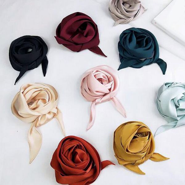 

мода сплошной цвет длинной ленты шелковый шарф весна лето женские дикие маленькие шеи шарфы шеи шейный шелковой шелковой шелкович