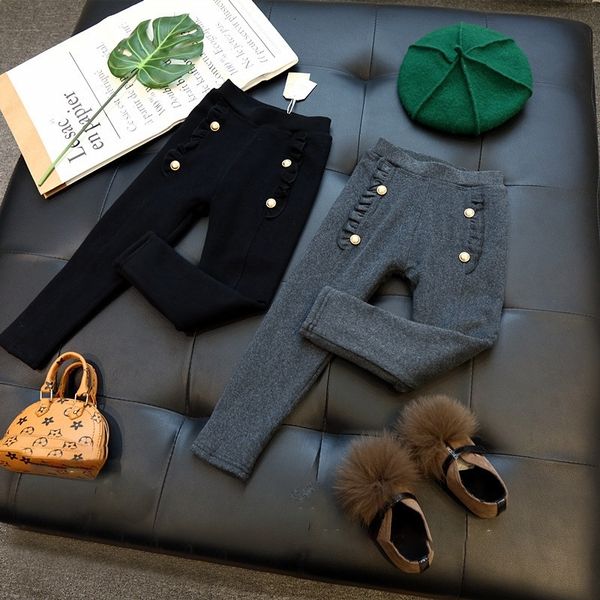 

2019 new winter item girl fashion warm pant button design two colors y200704, Blue