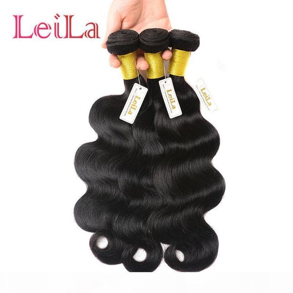 

peruvian human hair weave 3 bundles body wave virgin hair bundles 95-100 g 3pieces one set body weave natural color, Black