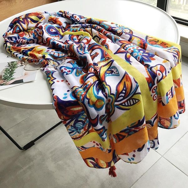 

новые хлопковые и льняные шарфы, напечатанные с кондиционером, драпированным плечевым пляжем полотенцем, чтобы затенить солнечные шарфы sqcf, Blue;gray