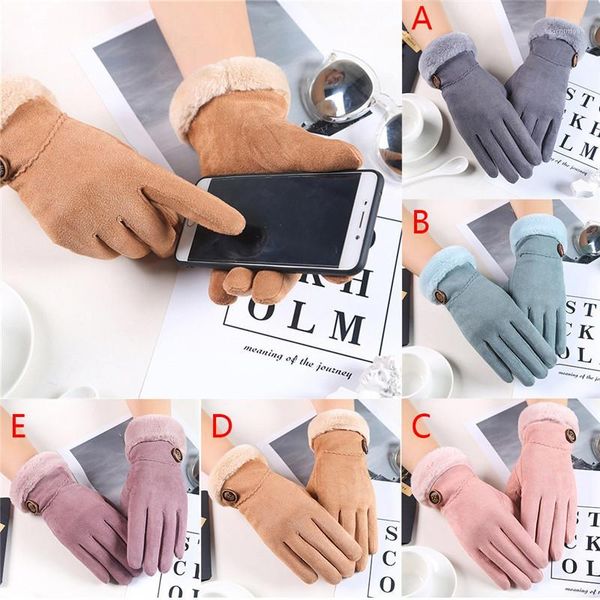 

Women' Gloves In Autumn And Winter Windproof Warm Plus Velvet Gloves Hand guantes eldiven handschoenen 40FE141, Blue;gray