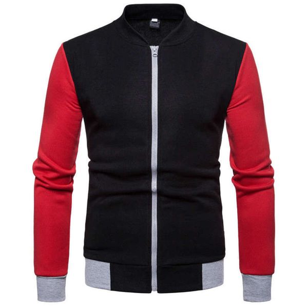 

baseball autumn and winter new men's jacket color contrast sweater w870 p40, Gray