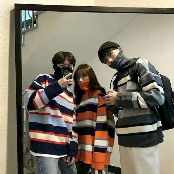 

sweater men and women 2020 winter new wild turtleneck couple korean loose trend thickening youth student bottoming shirt1, White;black