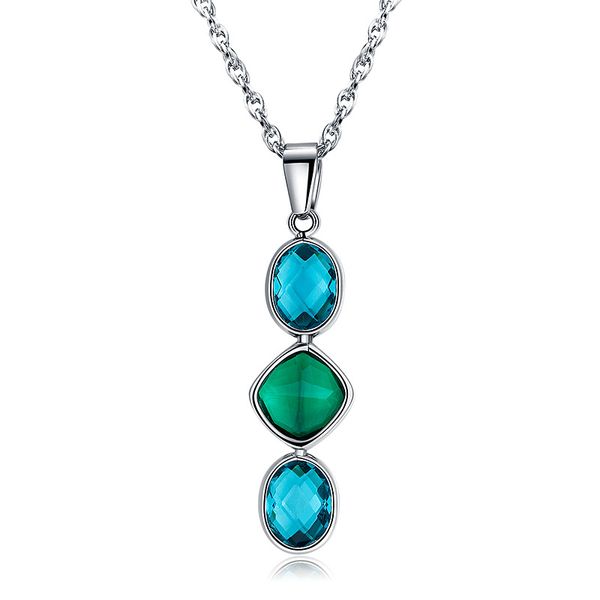 

women's crystal necklace 2020 diamond pendant necklace metal crystal clavicle ladies chain, Silver